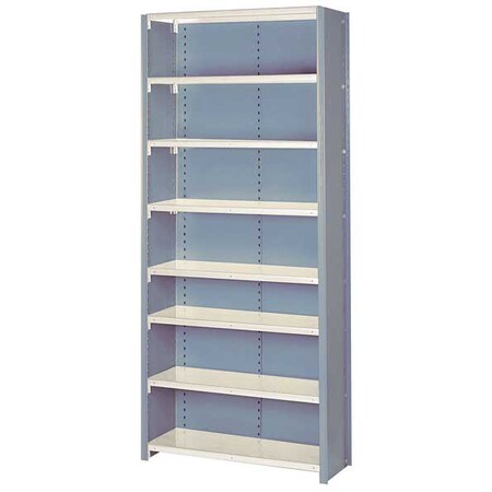 Lyon Metal Shelving Unit, 12"D x 36"W x 84"H, 8 Shelves, Steel DD8080SGLV