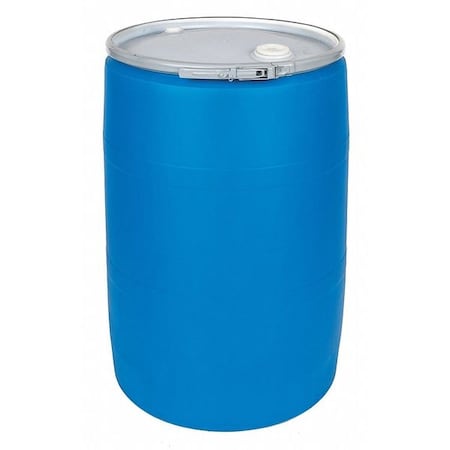 Zoro Select Open Head Transport Drum, Polyethylene, 55 gal, Unlined, Blue POLY55OH-BL