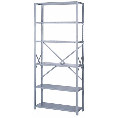 Lyon Metal Shelving Unit, 18"D x 36"W x 84"H, 6 Shelves, Steel DD8041SX