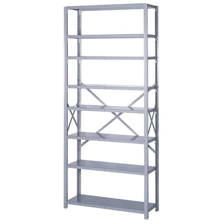 Lyon Metal Shelving Unit, 24"D x 36"W x 84"H, 8 Shelves, Steel DD8022SX
