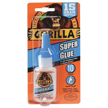Gorilla Glue Instant Adhesive, Super Glue Impact Tough Series, Clear, 0.53 oz, Bottle 7805002