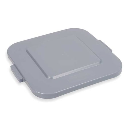 Rubbermaid Commercial BRUTE(R) 28 gal Trash Can Lid, Flat Gray, Resin, 0 Openings 22 in W/Dia FG352700GRAY