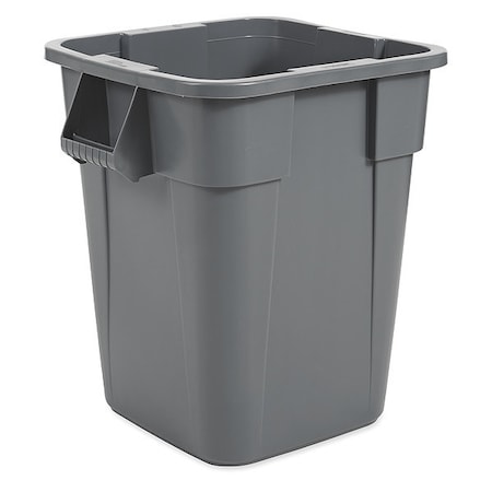 Rubbermaid Commercial BRUTE 40 gal Square Heavy Duty Plastic Can, Gray, None, Plastic, 23 1/2 in FG353600GRAY