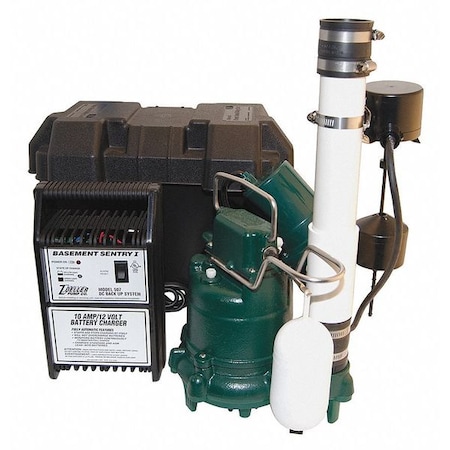 Zoeller Sump Pump w/Battery Back Up System, 1/3HP 507-0008