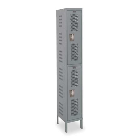 Hallowell Wardrobe Locker, 12 in W, 18 in D, 78 in H, (1) Wide, (2) Tier, Dark Gray U1288-2HV-A-HG