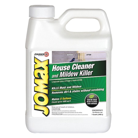 Zinsser House Cleaner and Mildew Killer, 32 oz. Jug, Unscented, Clear 60104