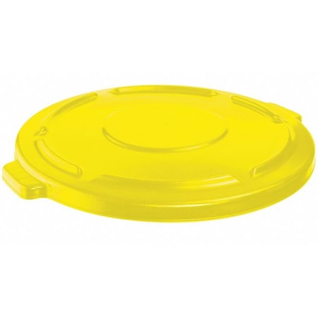 Rubbermaid Commercial Flat Trash Can Top, Yellow, 0 Openings FG265400YEL