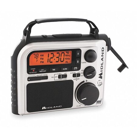 Midland Radio Portable Multipurpose Weather Radio, Silv ER102