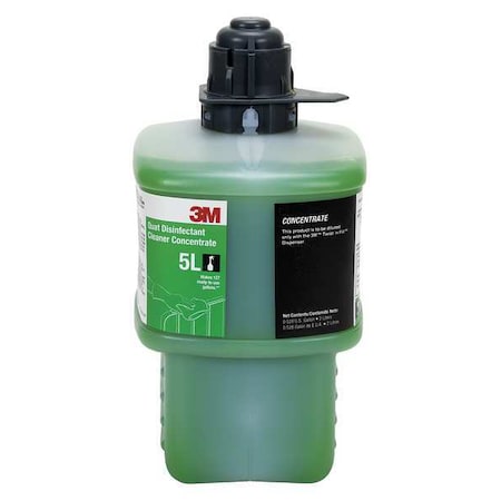 3M Quat Disinfecting Cleaner, 2L Bottle, Pleasant, Green 5L