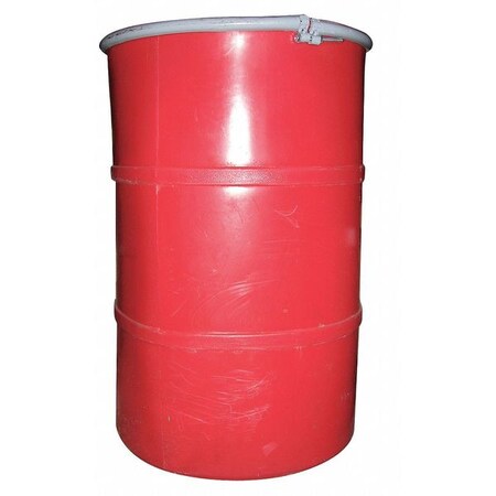 Zoro Select Open Head Transport Drum, Polyethylene, 35 gal., Unlined, Red 4HPK8