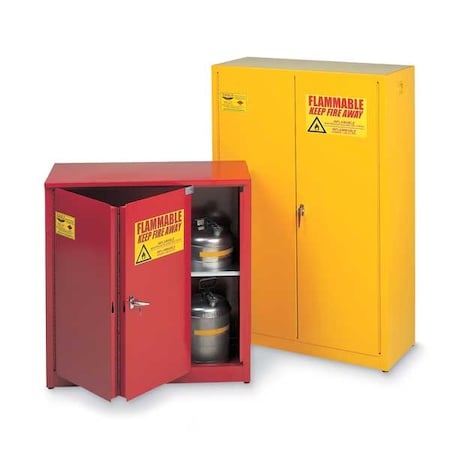 Eagle Mfg Hazardous Material Storage Cabinet, 60 gal, 2 Shelves, Steel, 34 in W x 65 in H x 34 in D, Red 6010XRED