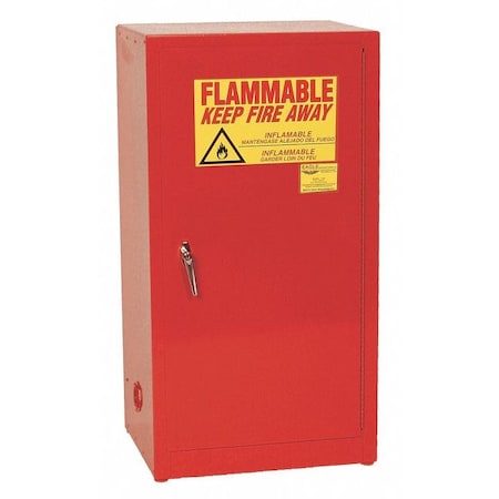Eagle Mfg Flammable Safety Cabinet, 16 gal., Red, Width: 23" 1906RED
