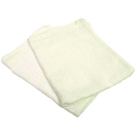 Zoro Select Cotton All-Purpose Terry Cleaning Towels, White, 14 in x 17 in, PK12 51702