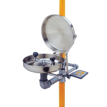 Guardian Equipment Shower with Eyewash, Floor Mount, Galvanized Steel Pipe, 94 3/4 in H, Stainless Steel Bowl, Orange G1902BC-SSH