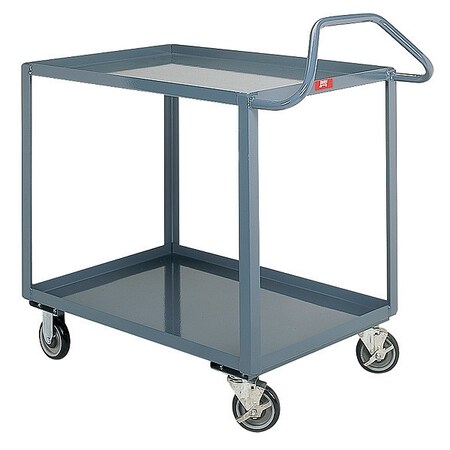 Zoro Select Welded Ergonomic Utility Cart, Steel, 2 Shelves, 1200 lb. ES236U5B5 BP