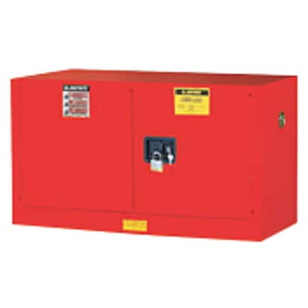 Justrite Hazardous Material Storage Cabinet, 17 gal, 1 Shelves, Steel, 43 in W x 24 in H x 18 in D, Red 891701