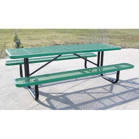 Zoro Select Picnic Table, 96 in L x 62 in W x 29-5/8 in H, Blue, Steel ...