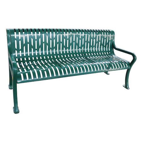 Zoro Select Outdoor Bench, 74 in. L, 33-1/4 in. H, Grn 4HUT9