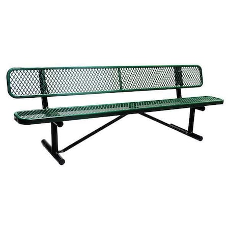 Zoro Select Outdoor Bench, 96 in. L, 24 in. W, Green 4HUT5