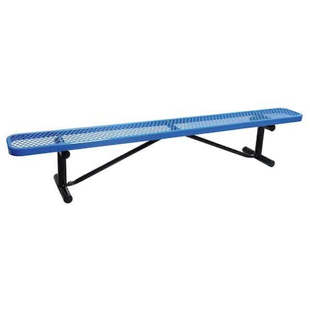 Zoro Select Outdoor Bench, 96 in. L, 16-3/8 in. H, BLU 4HUU8