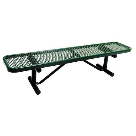 Zoro Select Outdoor Bench, 72 in. L, 16-3/8 in. H, Grn 4HUU7