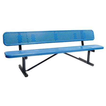 Zoro Select Outdoor Bench, 96 in. L, 31 in. H, BLU 4HUU4