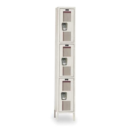 Hallowell Wardrobe Locker, 12 in W, 18 in D, 78 in H, (1) Wide, (3) Tier, Tan USV1288-3A-PT
