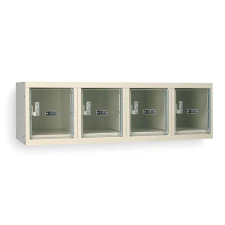 Hallowell Wall Mount Box Locker, 48 in W, 18 in D, 14 3/4 in H, (1) Tier, (4) Wide, Tan USVP14824WMAPT