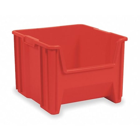 Akro-Mils Hang & Stack Storage Bin, Plastic, Red, 12 1/2 in H, 16 1/2 in W, 17 1/2 in L 13018RED