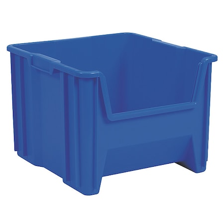 Akro-Mils Hang & Stack Storage Bin, Plastic, Blue, 12 1/2 in H, 16 1/2 in W, 17 1/2 in L 13018BLUE