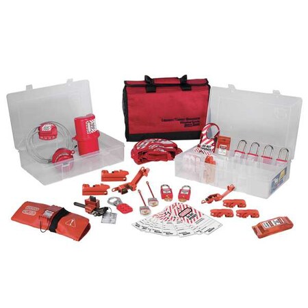 Master Lock PortableLockoutKit, Filled, Elctrcal/Valve 1458VE410