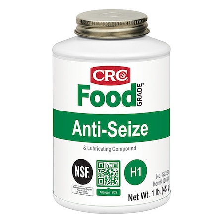 Crc Food Grade Anti-Seize, H1 Food Grade, 16 oz Brush-Top Can, White SL35906