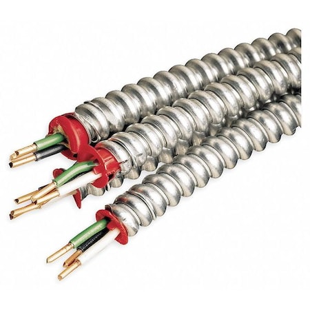 Afc Cable Systems Metal Clad Building Cable, MC, 12 AWG, 3C with Ground C, Silver, Aluminum, Solid, 600V AC, 250 ft 2105S42-00