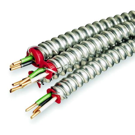 Afc Cable Systems Metal Clad Building Cable, MC, 14 AWG, 2C with Ground C, Silver, Aluminum, Solid, 600V AC, 250 ft 2101S42-00