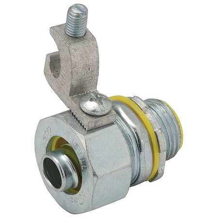 Raco Conduit Fitting Connector, 1/2 in, Liquid-Tight, Steel, Electro Zinc Plated, Gray 3512-3
