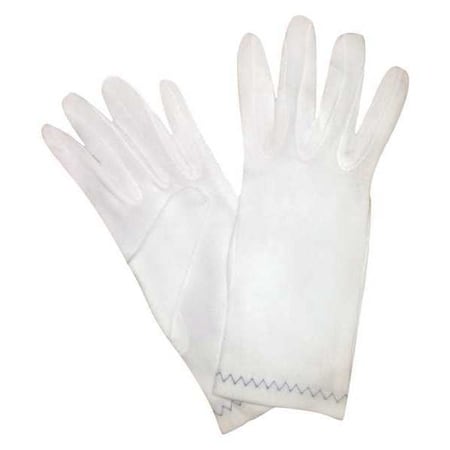 Reversible Inspection Gloves, Nylon, 8 in Length, Heavy, White, Size S ,12 PK