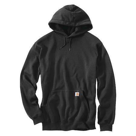 Carhartt Hooded Sweatshirt, Black, Cotton/PET, 2XL K121-BLK XXL TLL | Zoro