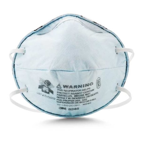 3M Disposable Respirator, Nuisance Acid Gas, R95, Molded, Dual, Non-Adjustable, Metal Nose Clip, M 8246
