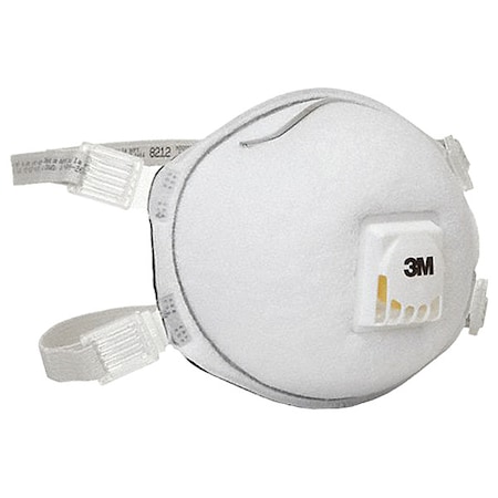 3M Disposable Respirator, N95, Molded, Dual, Adjustable, Metal Nose Clip, M 8212