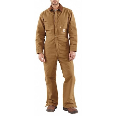 Carhartt Insulated Coveralls, Chest 34In., Brown X01 BRN SHT 34