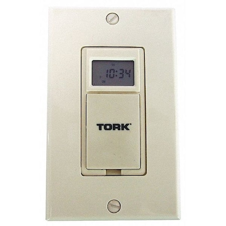 Nsi Tork Timer, Digital, 125V, 15A, Wall Sw, AL SS720AA