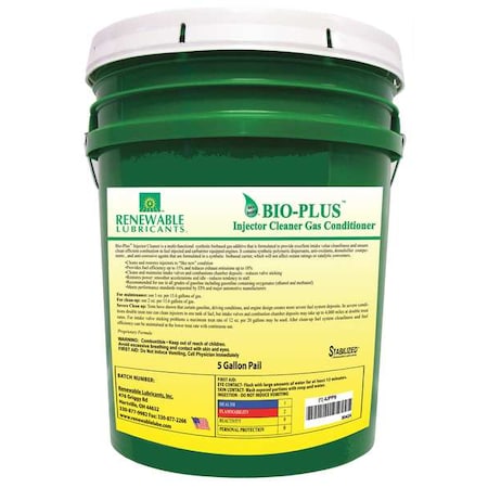 Renewable Lubricants Gas Injector Cleaner, 5 Gal Pail 80424