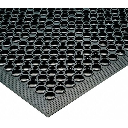 Notrax Black Drainage Holes Antifatigue Drainage Mat 3 ft. W x 5 ft. L, 1/2" T14S0035BL