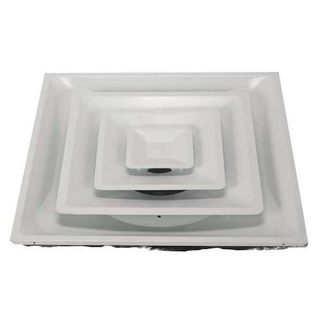 Zoro Select 6 To 12 Square 3 Cone Ceiling Diffuser White 4jrl3