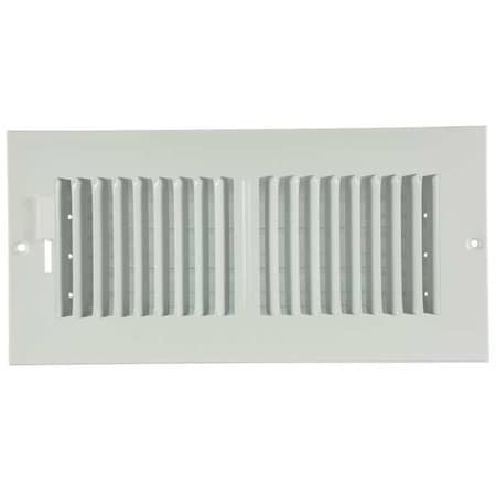 ZORO SELECT Sidewall/Ceiling Register, 5.75 X 11.75, White, Steel 4JRN9