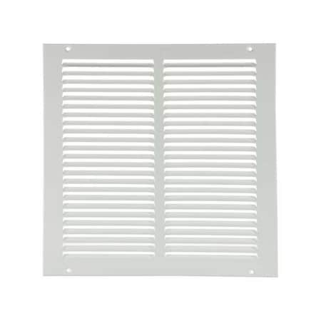 Zoro Select Ceiling/Wall Return Air Grille, 12 in W x 12 in H Opening, 402cfm, White, Steel, 1 Way, Surface Mount 4JRR8