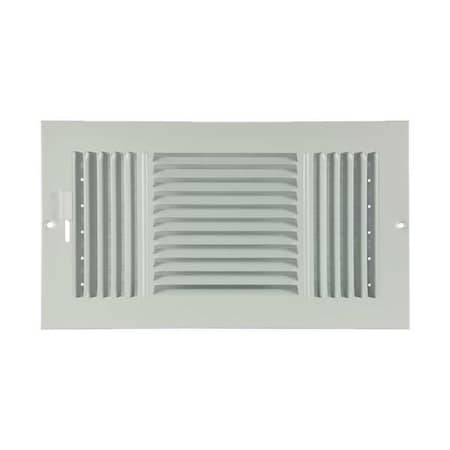 ZORO SELECT Sidewall/Ceiling Register, 7.75 X 13.75, White, Steel 4JRR1