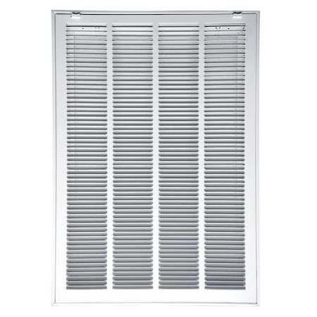 ZORO SELECT Filtered Return Air Grille, 16.62 X 22.62, White, Steel 4JRT5