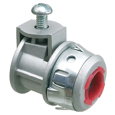 Arlington Straight Connector - Saddle Style 3/8 in, Set Screw, Zinc, Silver SG38AST
