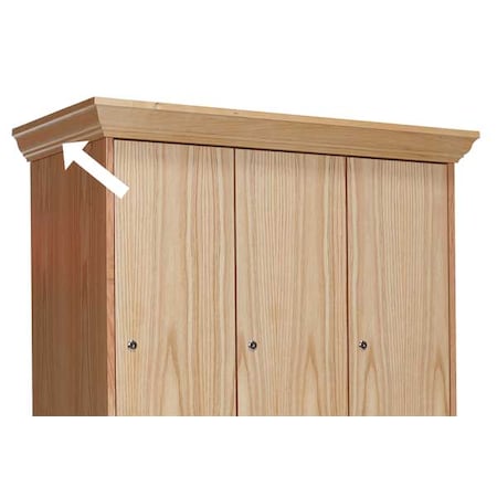 Hallowell Locker Crown Molding, Wood, Overall W 3" WCME18W-RO
